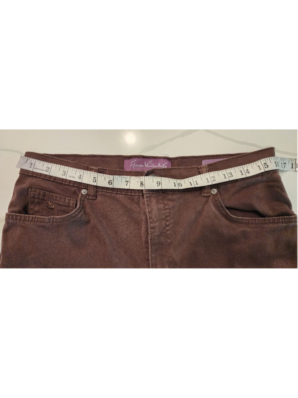 Gloria Vanderbilt Amanda Brown Stretch Jeans Pants Size 10 Womens Straight Leg - Picture 10 of 12